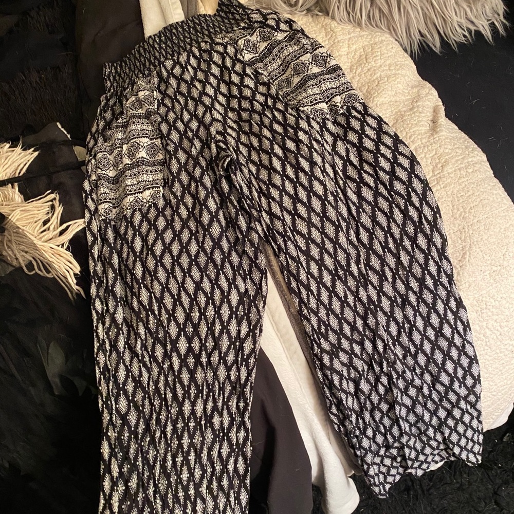Black and White Boho Pants